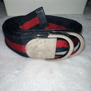 Girls Gucci Web Belt with Gucci Buckle